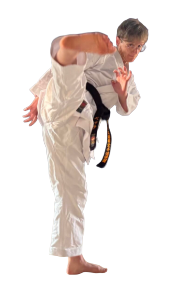 image of Beck performing a side thrust kick